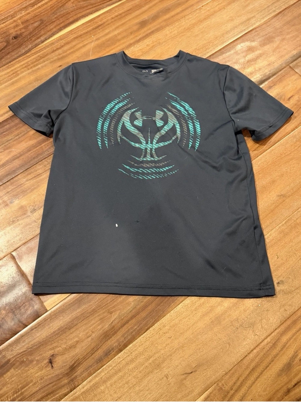 Under Armour Black Short-Sleeve Performance Tee with Teal Graphic